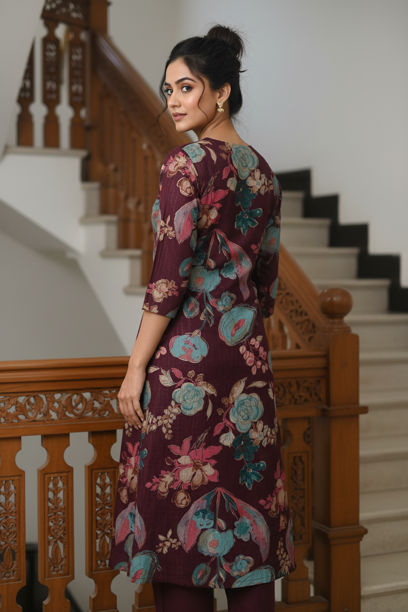 Women Floral Print A-Line Kurta Set with Dupatta