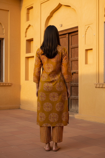 Mustard Ajrakh – Back View