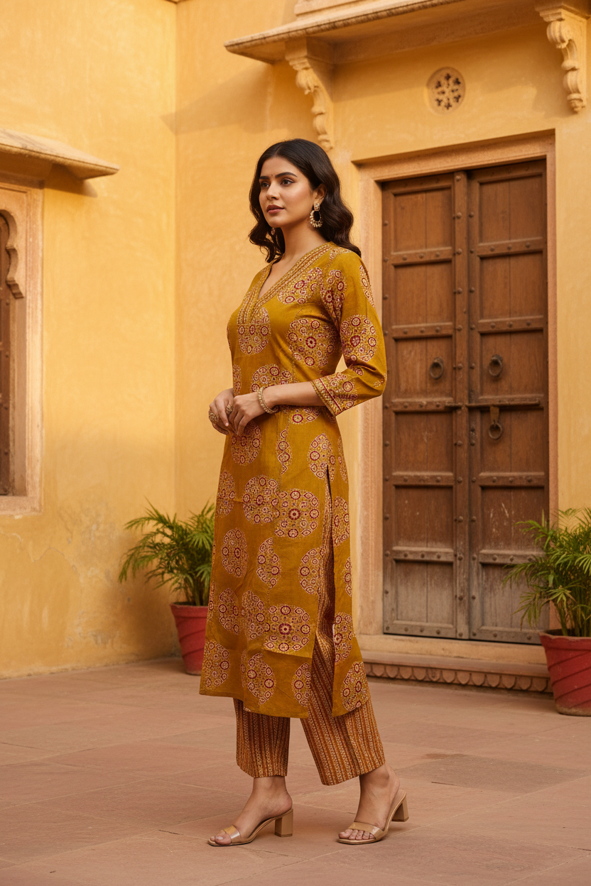 Mustard Ajrakh – Side View