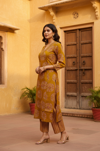 Mustard Ajrakh – Side View