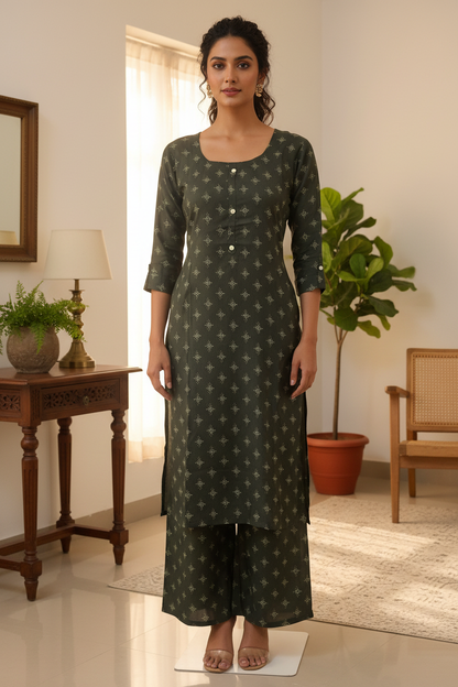 Olive Green Co-ord – Front