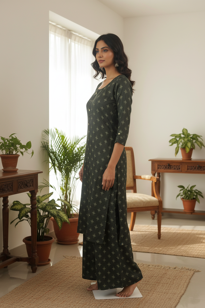 Olive Green Co-ord – Side