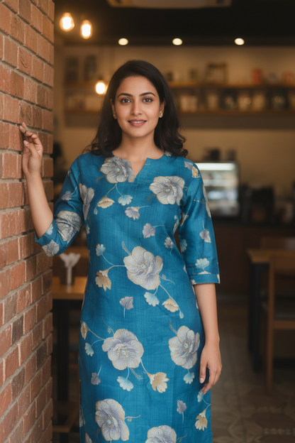 Women Floral Vatican Silk Co-ord Set
