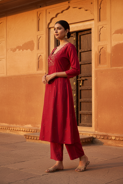 Wine Kurta – Side View